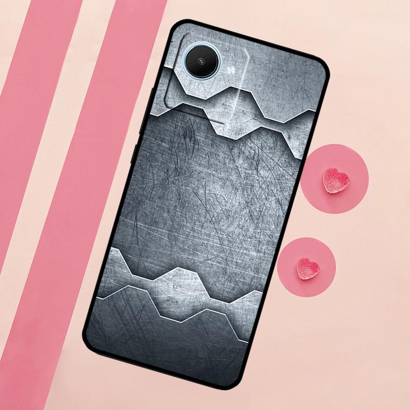 Металлический чехол с узором из стали и железа для Realme C53 C55 C35 C33 C31 C30 C25s C21Y C15 C11 GT Neo 5 3T 2T 9 10 11 Pro Plus