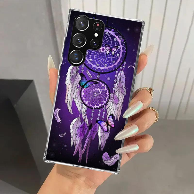 Retro Feather Dreamcatcher Phone Case for Samsung Galaxy S26 S24 S23 Ultra S25 Edge S22 S21 Plus S20 FE + Soft Print Shell Funda