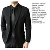 Men Suit Coat Formal Business Style Black Jacket with Tie And Pockets Plus Size Turn-down Collar Single-braested Office Wedding Business Trip Clothes