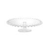 Dulton Pleated Cake Stand 280 Beautiful and Adorable Glass Ruffle Stand Made of Glass Clear Decorative Plate Height Diameter 7.7cm 28cm M-0697/280