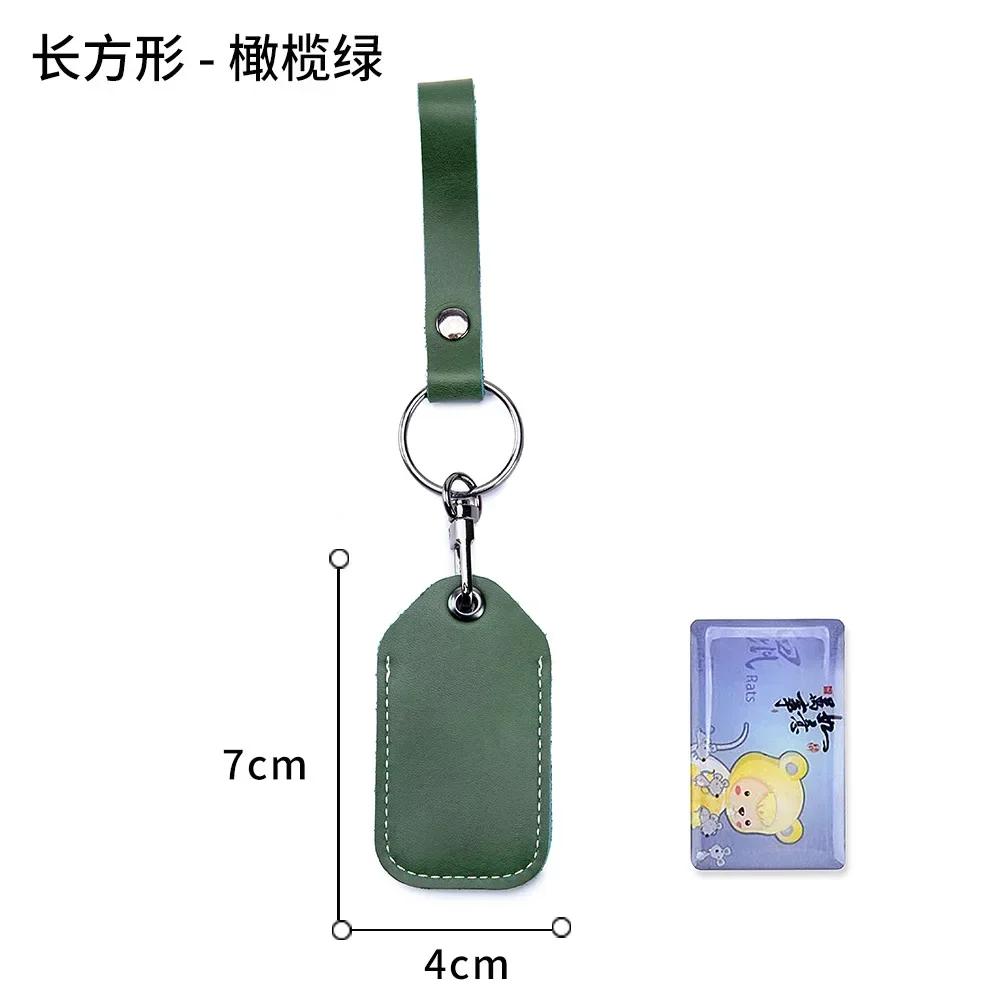 Genuine Leather Key Holder Bank Card Pocket Mini Bus Card Key Pouch Slim Housekeeper Key Access Card Protecter Cover