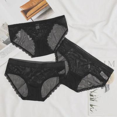 Женские кружевные трусики-брифы с заниженной талией, черная серия - дышащий и сексуальный дизайн