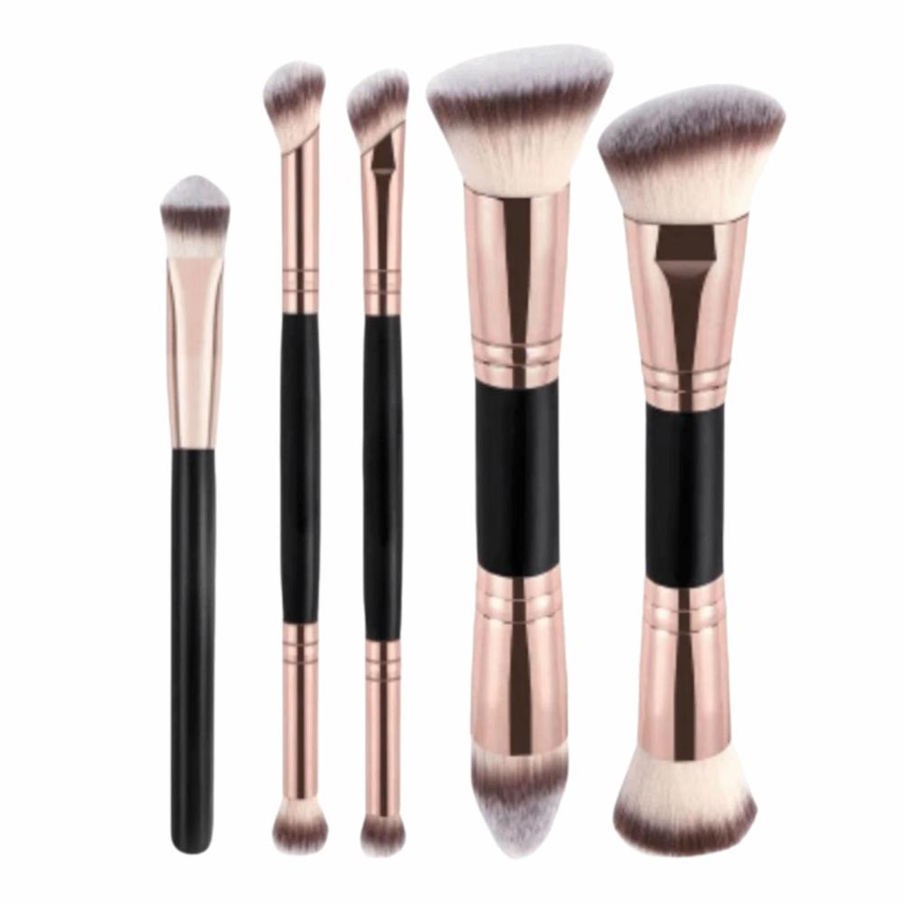 2/4/5Pcs Flat Top Dual-ended Makeup Brushes Soft Bristle Foundation Brush Set  Beginner Makeup