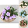 Artificial Ninehead Rose Bouquet Wedding Decor Silk Flowers For Home And Event Use