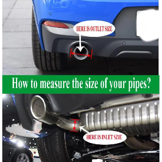 RE Exhaust nozzle 304 stainless steel silvery brushed single tube car exhaust nozzle 2.5 inches 4.5 inches car exhaust nozzle