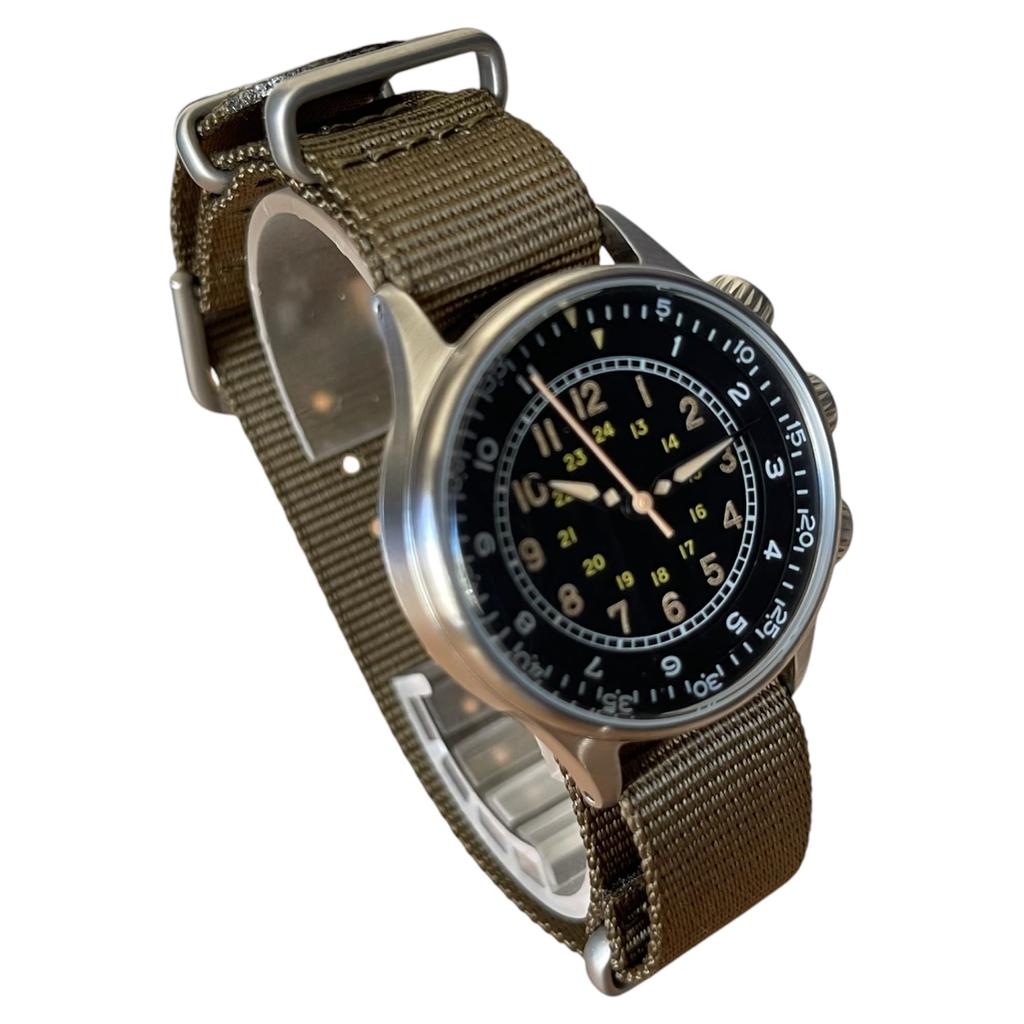 M.R.M.W. Men's Military Watch, Type A-15 Elapsed Time, Green NATO Strap