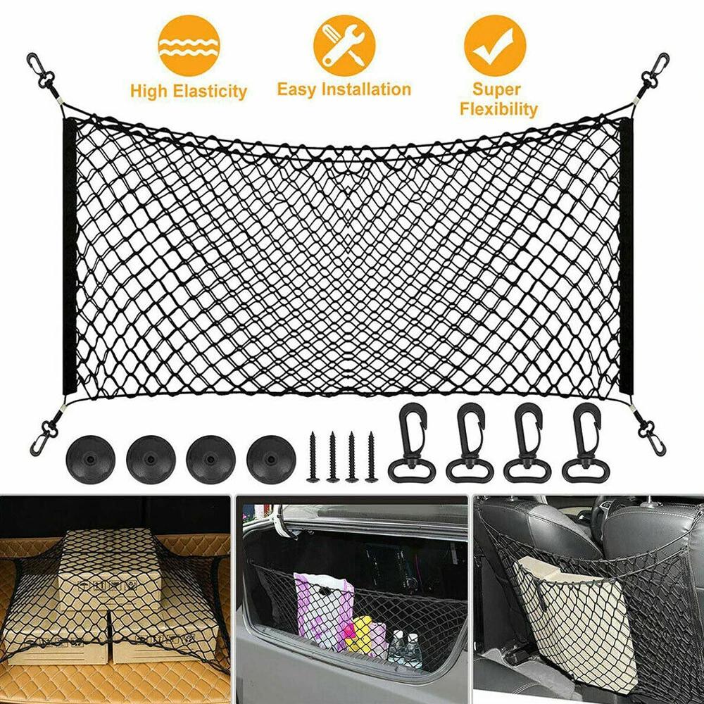 Универсальная большая автомобильная грузовая сетка из нейлона, эластичная сетка для хранения багажа, пикапа, аккуратной сетки для фургона, внедорожника, грузовика, сетчатого кармана