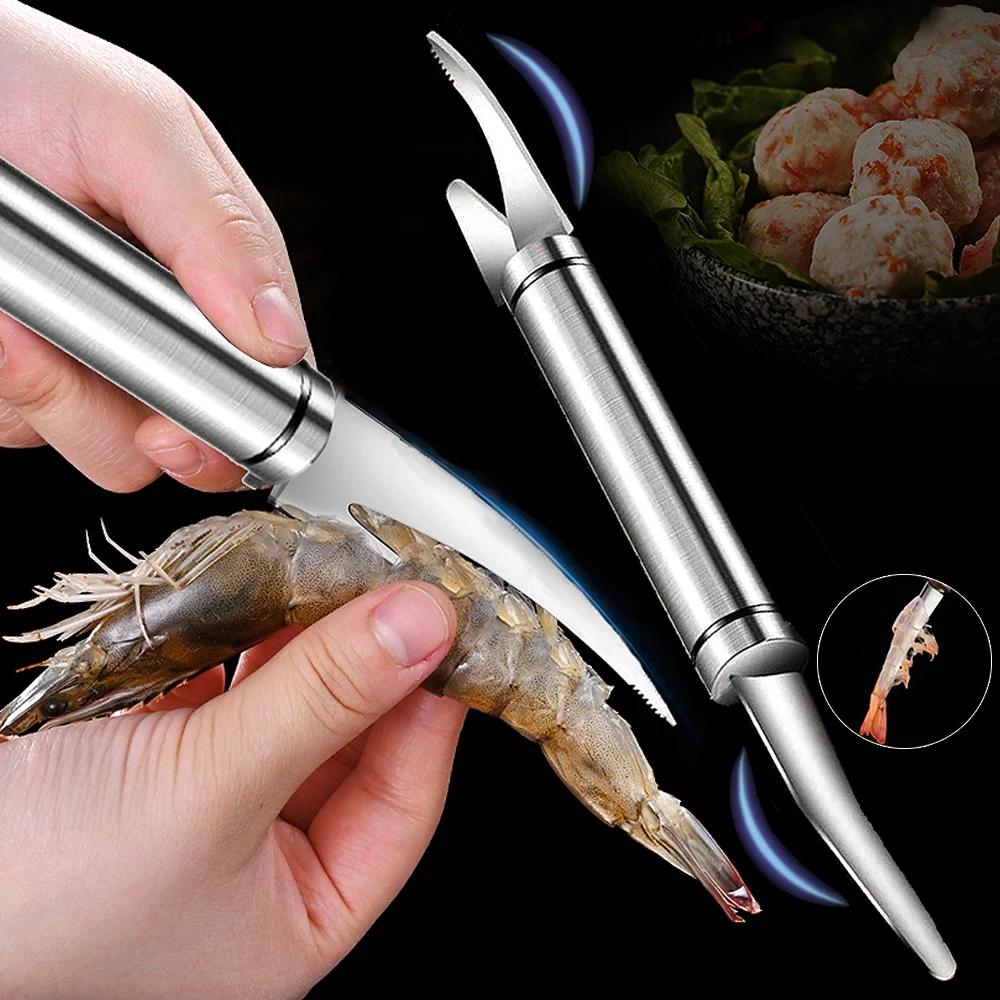 5pcs Stainless Steel Shrimp Line Knife Shell Peeling Tool Fast Shrimp Peeler Fish Knife Small Intestine Cleaning Home Kitchen Tools