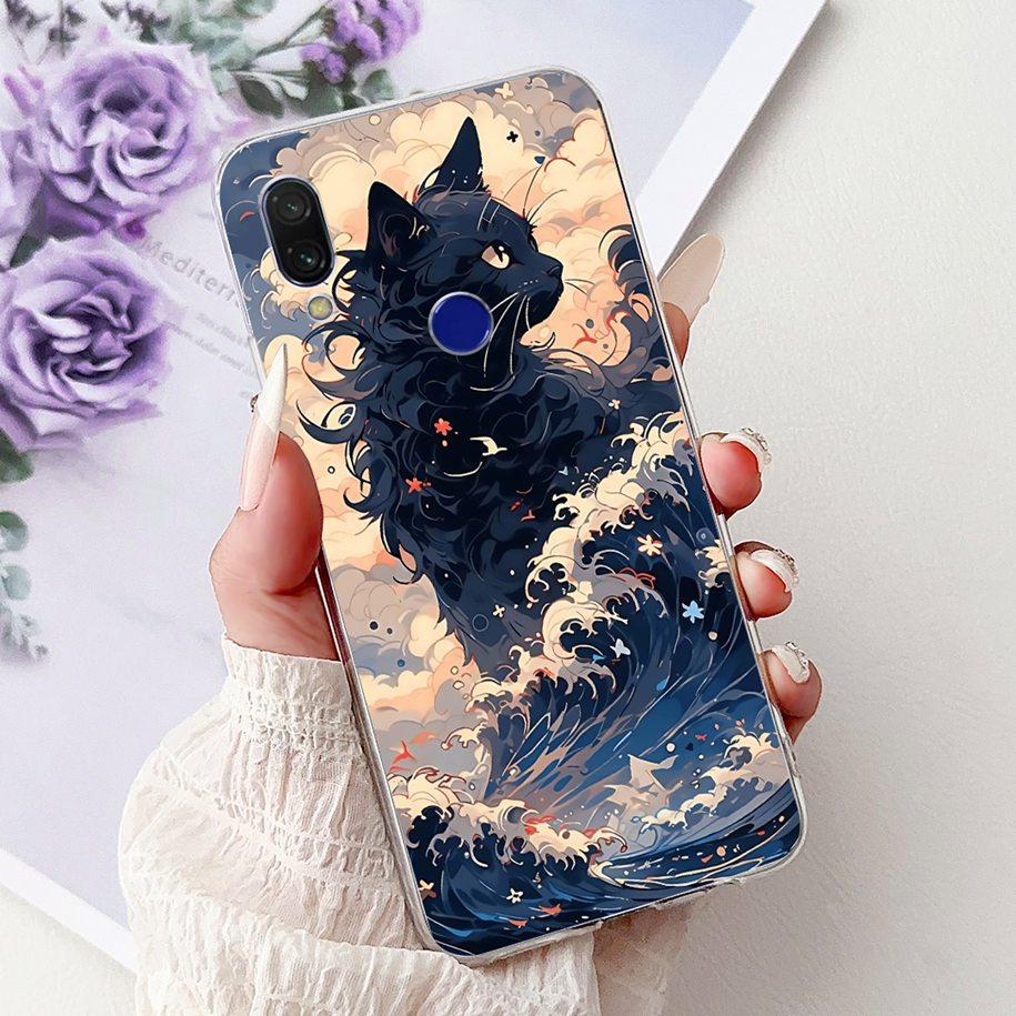 Для чехла Xiaomi Redmi 7 7A Чехол Роскошный Расписной Мягкий Прозрачный Силикон ТПУ Ударопрочный Чехол Для Xiaomi Redmi Note 7 Pro Note7 Coque