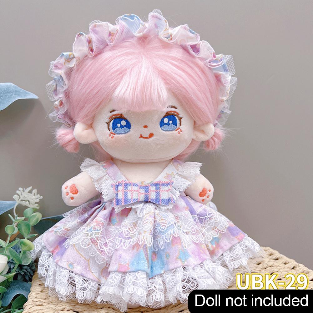 20 см хлопковый комбинезон для кукол из мультфильма, сменный наряд для плюшевой куклы, платье Лолиты, аксессуары для игрового домика, мини-одежда