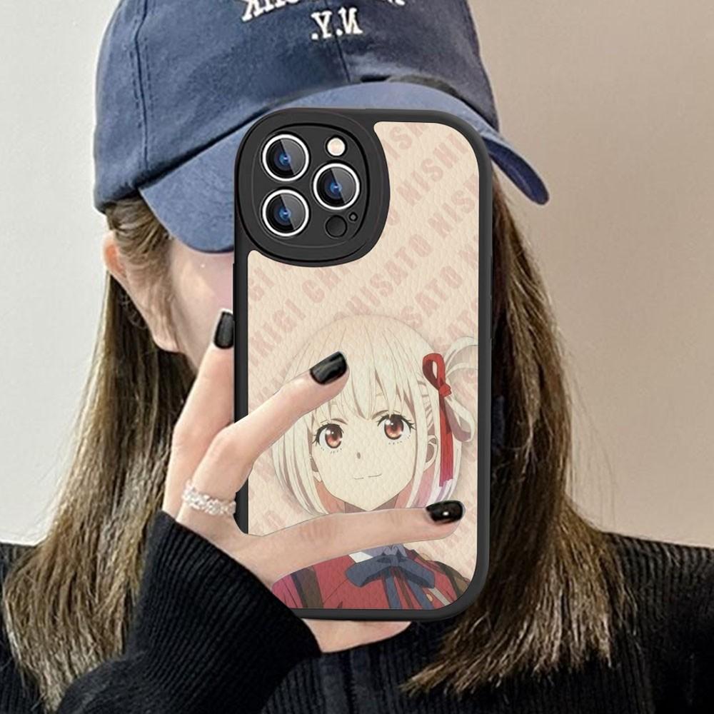 Чехол для телефона Lycoris R-Recoil в стиле аниме, твердая кожа, для iPhone 14 13 12 Mini 11 14 Pro Max Xs X Xr 7 8 Plus Fundas