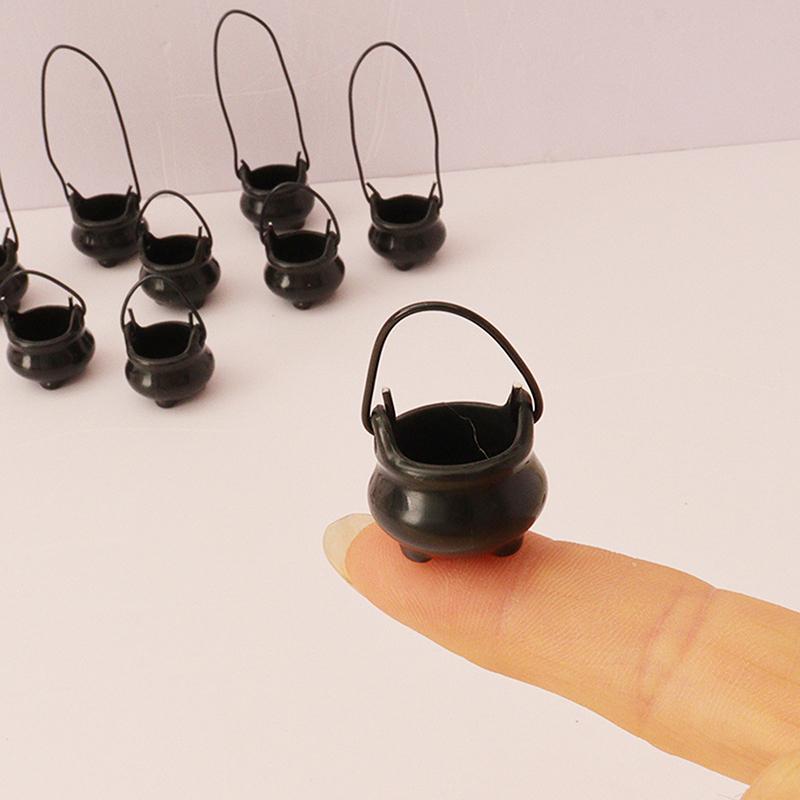 2 шт. Хэллоуин Пластиковый Портативный Котел Тигель Банка Модель Кукольный Домик Хэллоуин Лесной Лагерь Сцена Аксессуары Реквизит Игрушка