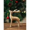 Antique Golden Aluminium Christmas Reindeer Figurine Statue 1 Pcs | Reindeer Showpiece for Tabletop, Bookshelf, Desktop, Cabinets, Valentine's Day