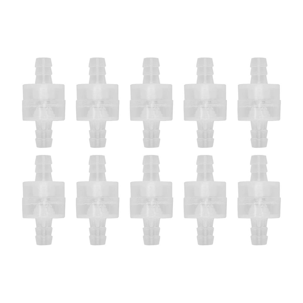 10 Pcs 1 Way Check Valve Translucent Water Stop Hose Check Valve with Spring for Chemical Industry