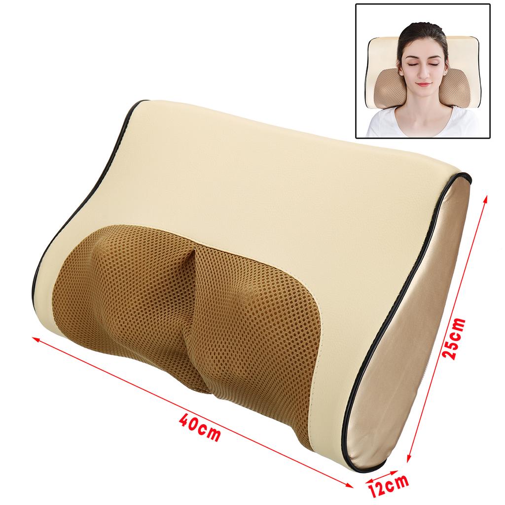 24W Electric Massage Pillow 4/6 Buttons Infrared Heating Neck Shoulder Back Body Massager Device