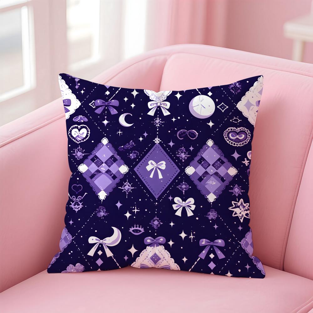 Colorful checkered pattern Cushion Cover Pillow Case Soft Skin Friendly Fabric Comfort Concealed Zipper