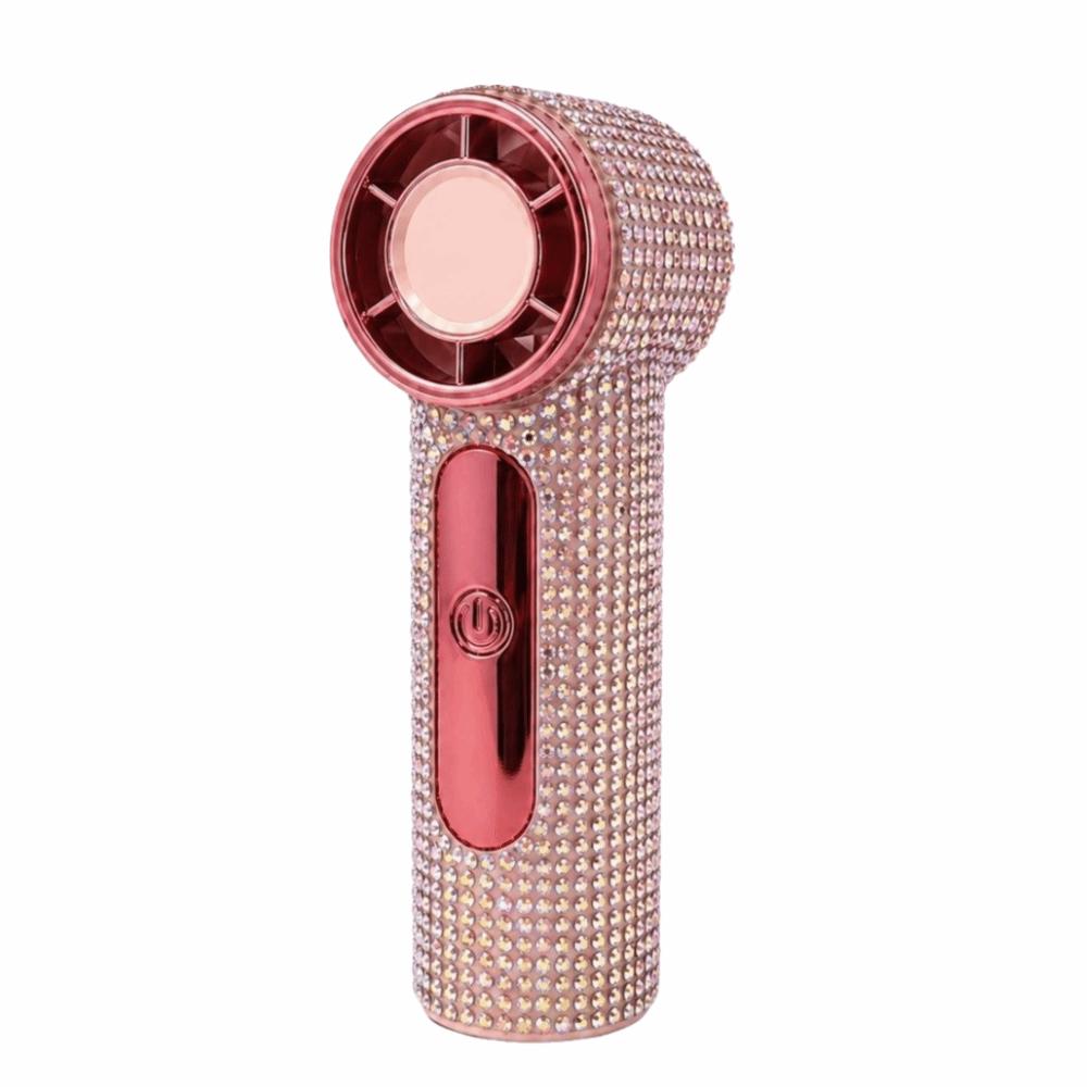 Strong Wind Rhinestone Handheld Fan Digital Display Mini Fan Portable Electric Fan  Summer