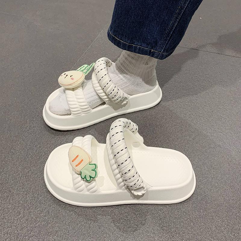 Мода 2024 Лето Новые Удобные Мягкие Подошвы Тапочки Женские Модные Милые Мультяшные Тапочки Толстая Подошва Обувь для Женщин Zapatos De Mujer