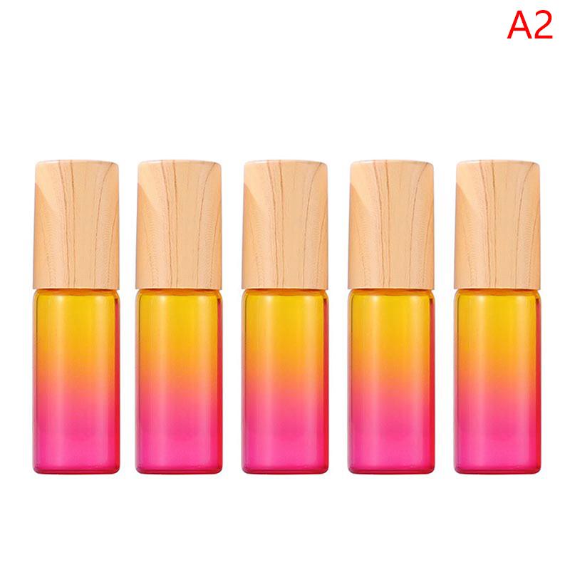 Стеклянные флаконы ролл-он 10 мл, градиентный цвет, пустой флакон с роликовым шариком для набора для путешествий с эфирными маслами