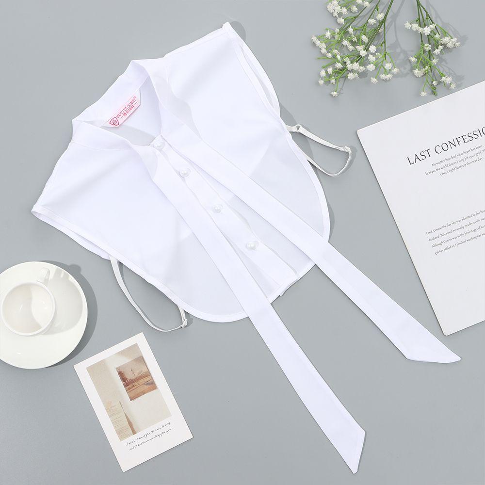 Vintage Detachable Cotton Clothes Accessories Shirt Fake Collar Lapel Blouse Top False Tie