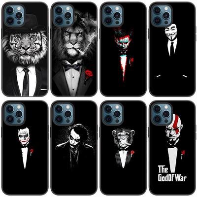 Мужской костюм, рубашка и галстук, чехол для телефона для Apple iPhone 14, 13, 12 Mini 11 Pro Max 7, 8 XR X XS 7 8 Plus SE 2020 2022, черный мягкий чехол