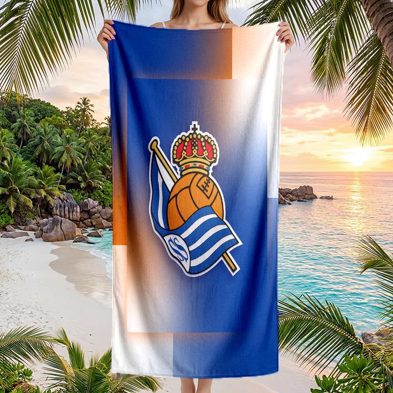 Real Sociedad FC print Quick Dry Beach Towel Microfiber Absorbent Portable Travel Swimming Towel