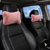 Зимняя автомобильная плюшевая подушка-подголовник, плюшевая теплая удобная подушка для поддержки шеи, универсальные аксессуары для интерьера автомобиля
