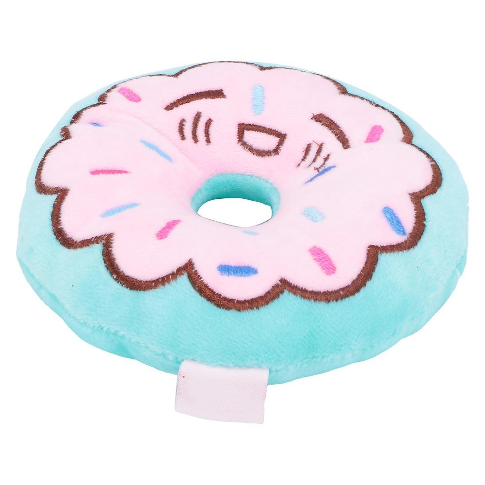 Plush Filled Donut Dog Toy Squeaker Inside Plush Pet Toy Food Shaped Dog Toy Daily Chewing