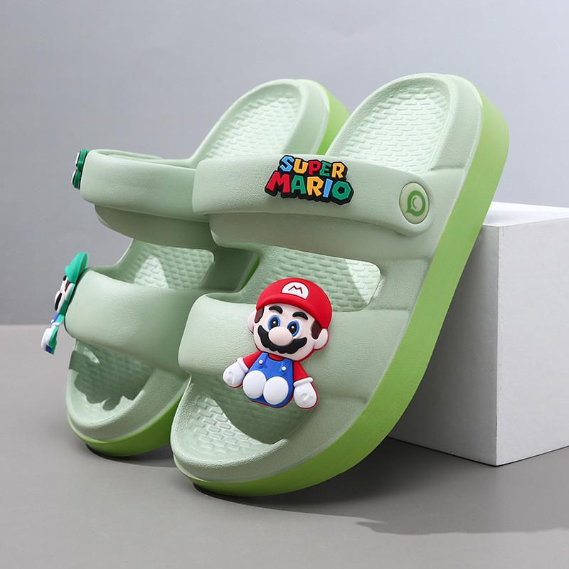 Stylish Mario Kids Sandals Summer Indoor Slip On Shoes For Boys Fashionable Beach Footwear