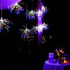 LED Fairy Lights Hanging Starburst Lamp DIY Firework String Christmas Garland Festival Decor Remote Twinkle