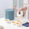 Yuzhuxun Lingxue Mutton Fat Jade Porcelain Travel Tea Set