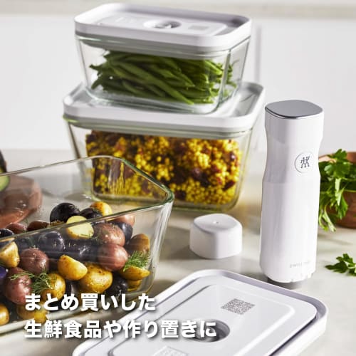 Стеклянный контейнер для холодильника ZWILLING Fresh & Save с вакуумной крышкой, 2 л, герметичный контейнер для хранения [Официальный японский продукт] Fresh Save 36812-100