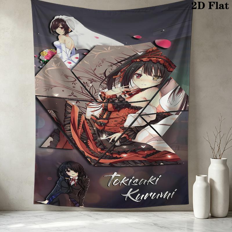 Kurumi Wall Tapestry Aesthetic Wall Hanging Printed Fabric Blanket Decorative Tapestries For Bedroom Living Room Home Decor
