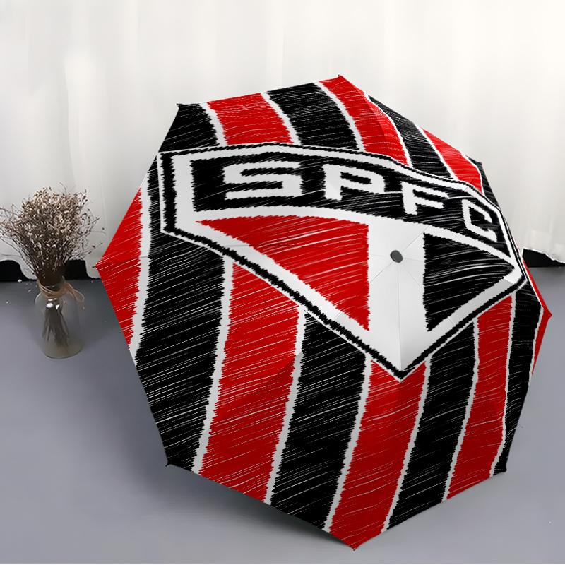 Printed São Paulo FC logo Folding Umbrella,Outdoor,Leisure,And Travel Umbrella,Durable Umbrella Fabric,Birthday And Holiday Gift