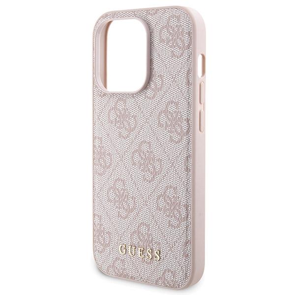 Zestaw Guess Gubpm5P15L4Gemgp Iphone15 Pro 6.1 Hardcase + Powerbank 5000Mah Magsafe Różowy/Pink 4G Metal Logo