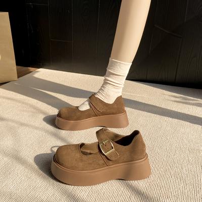 Модные CRLAYDK Винтажные женские повседневные лоферы Толстая подошва Пряжка Обувь на платформе Комфорт Модные женские мокасины для ходьбы из замшевой кожи