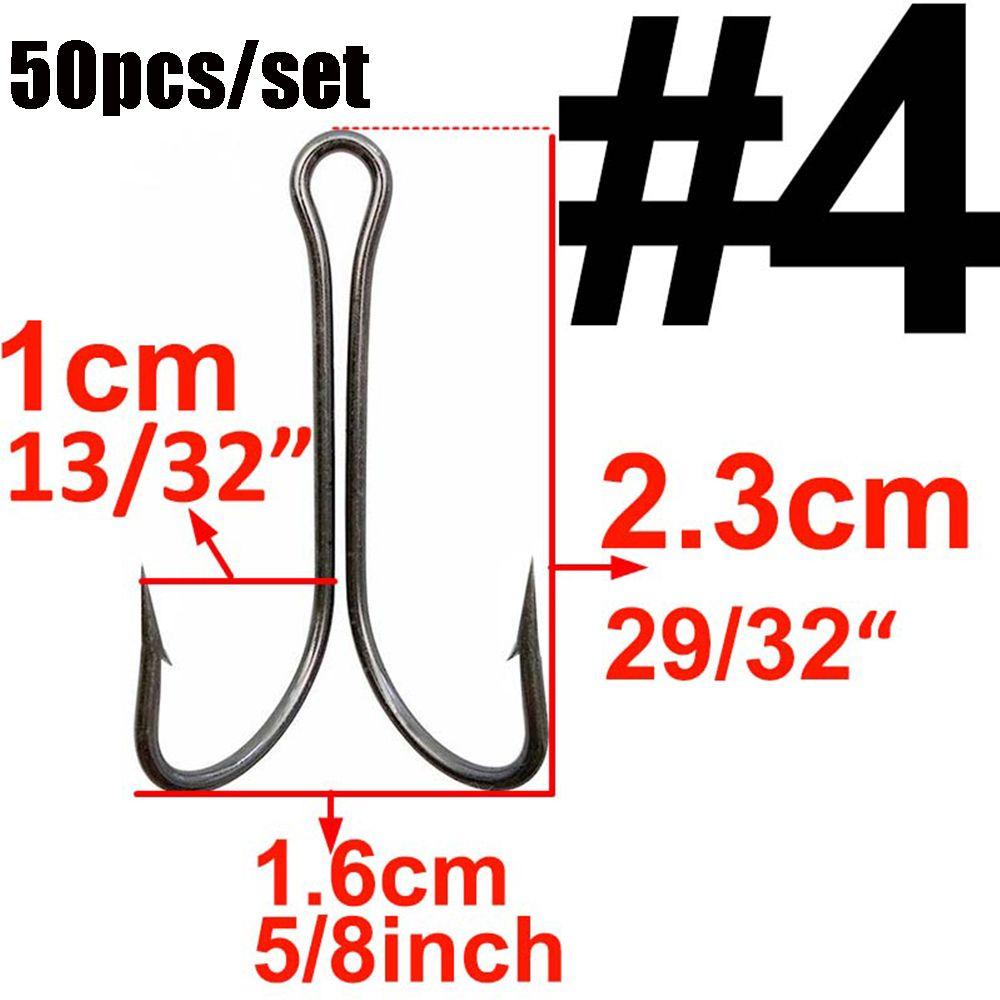 Perforated Size 1 2 4 6 8 Durable Head Jig Bass Fishook Fly Tying  Fish Bait Double Fishing Hook