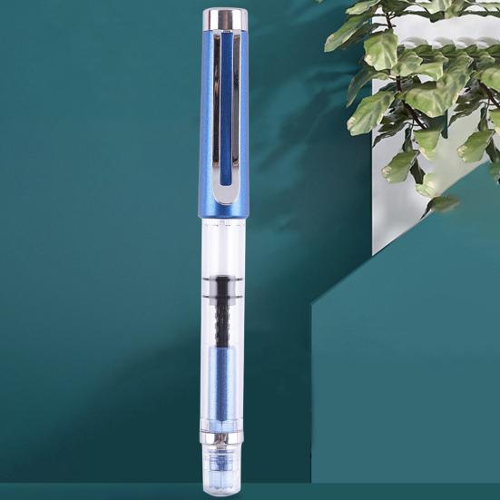 Titanium Fountain Pen High Ink Capacity Vacuum Filling Stainless Steel Fine Nib Smooth Writing Pen for Daily Writing