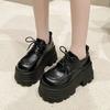 Модные 9 см Новые Женские Зимние Теплые Кроссовки На шнуровке Высокая Платформа Кожаная Обувь Женская Готическая До щиколотки Рок Ботинки Толстая Подошва Меховая Обувь