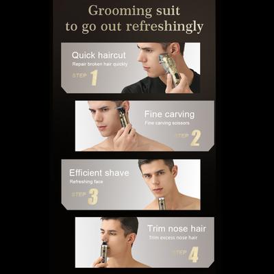 3 в 1 полностью металлические машинки для стрижки волос с масляной головкой, электрический триммер для волос с цифровым дисплеем, толкатель для скульптуры