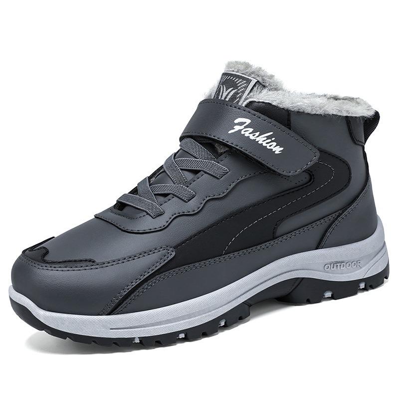 Мужская хлопковая обувь, зимние ботинки большого размера, флисовые и утепленные хлопковые ботинки, универсальные мужские ботинки для ходьбы