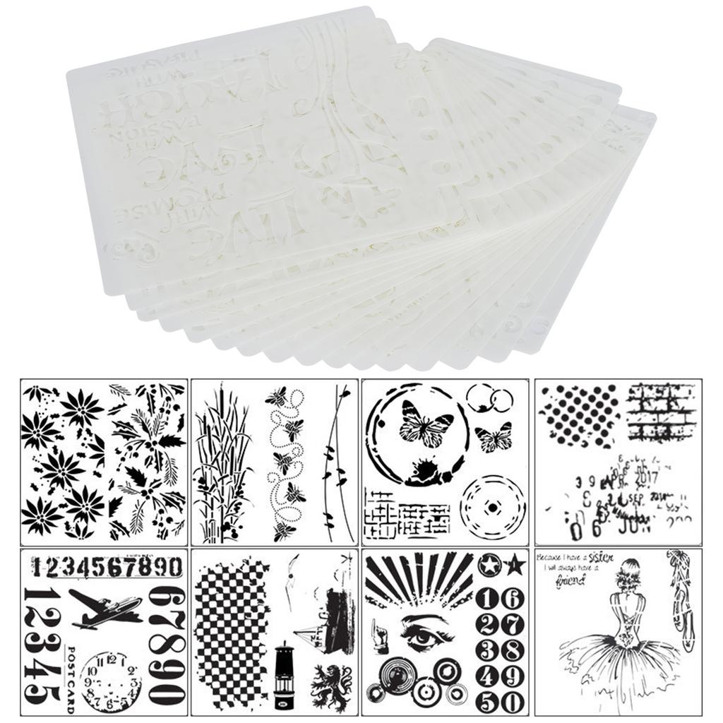 16 шт. шаблон для рисования, полый, точечный рисунок, отвал, буква, узор, декоративная карта