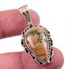 Natural Ocean Jasper 925 Solid Sterling Silver TwoTone Gift Pendant 1.50" t9P18