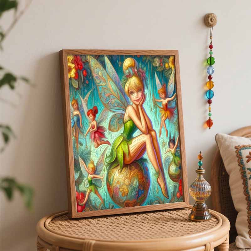 Картина Феи Динь-Динь, Набор для рисования маслом Disney, Ручная работа для декора дома, Магическое Фэнтези Настенное искусство Поделка, Набор для рисования на холсте DIY Декор