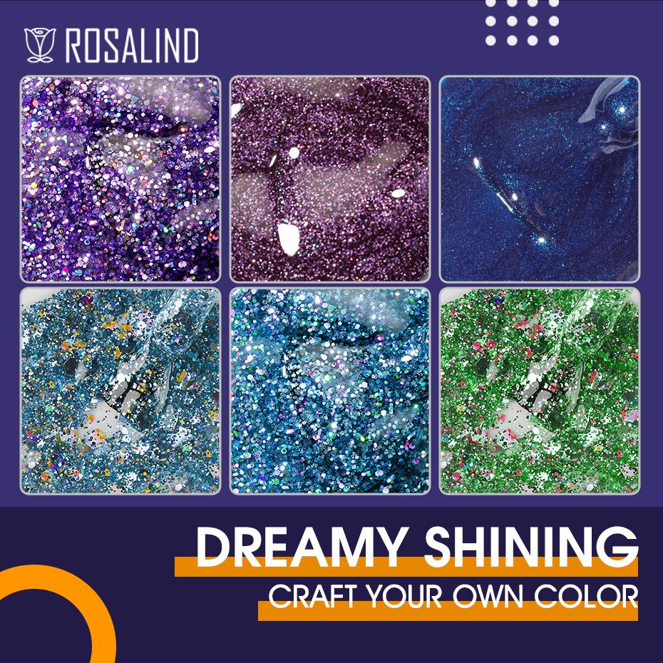 ROSALIND Гель-лак для ногтей, 40 цветов, полуперманентный маникюр, гель-лаки для дизайна ногтей, гибридное базовое верхнее покрытие, гель-лак 15 мл