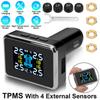 Автомобильный Tpms прикуриватель беспроводной Tpms ЖК-цифровой дисплей автомобильная система сигнализации давления в шинах 4 внешних внутренних датчика универсальный