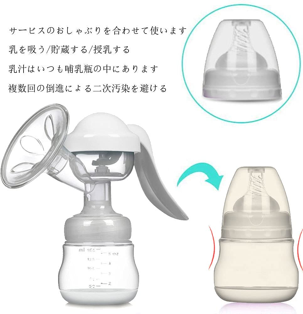 This manual breast pump with two settings for direct breastfeeding is safe and practical for mothers (BPA-free).