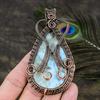 Карибский Ларимар Ручная работа Медная проволока Обертка Ювелирный кулон 0.91 f8Y03