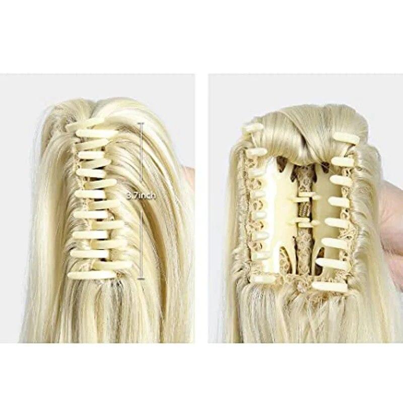 Synthetic Wavy Claw Clip In Hair Extension Pony Tail Heat Resistant Natural Wave False Hairpiece