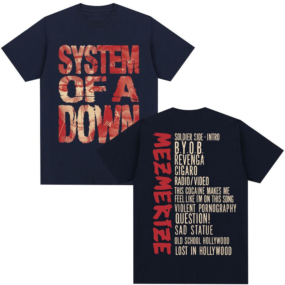 Rock Band System of A Down Mezmerize Album T Shirts Hip Hop Harajuku Vintage Gothic T-shirt Men Women Cotton Oversized T-shirts